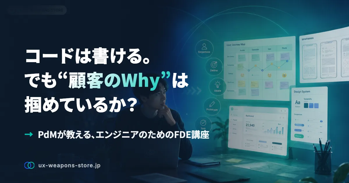 UX Weapons Store — ux-weapons-store.jp（FDE講座）キービジュアル
